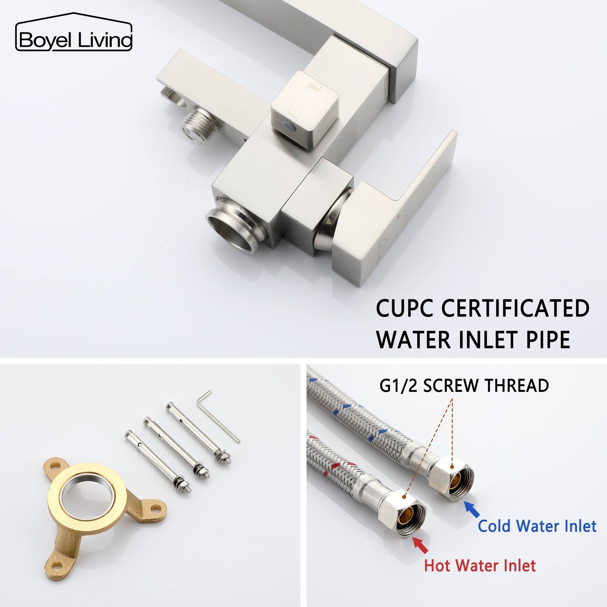 Boyel Livind
CUPC CERTIFICATED WATER INLET PIPE
G1/2 SCREW THREAD
Cold Water Inlet
Hot Water Inlet