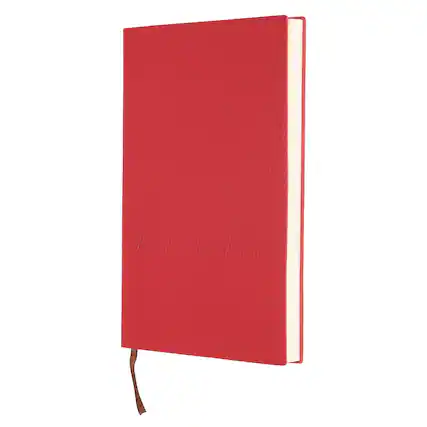 Front. Unique Bargains - Lined Journal Notebook 8.3x5.7", A5 98 Pages 80GSM Soft PU Leather Ribbed Daily Journal for Office Home - Red.