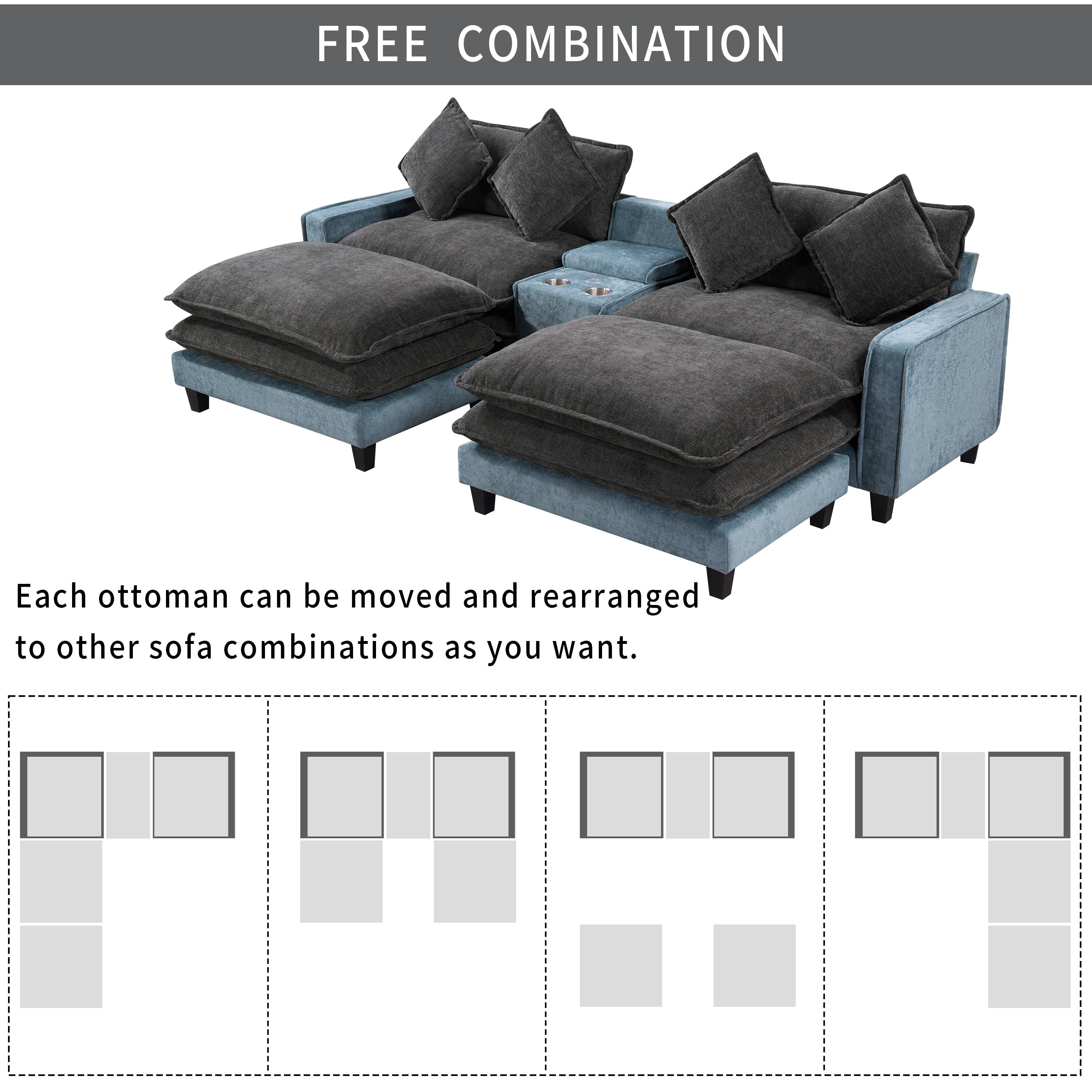FREE COMBINATION

Each ottoman can be moved and rearranged to other sofa combinations as you want.