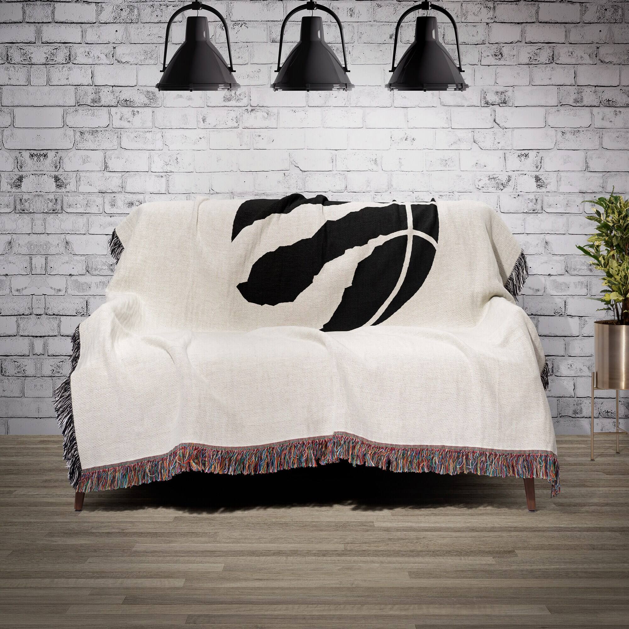Alt View 1. Chad & Jake - Toronto Raptors Woven Blanket - White.