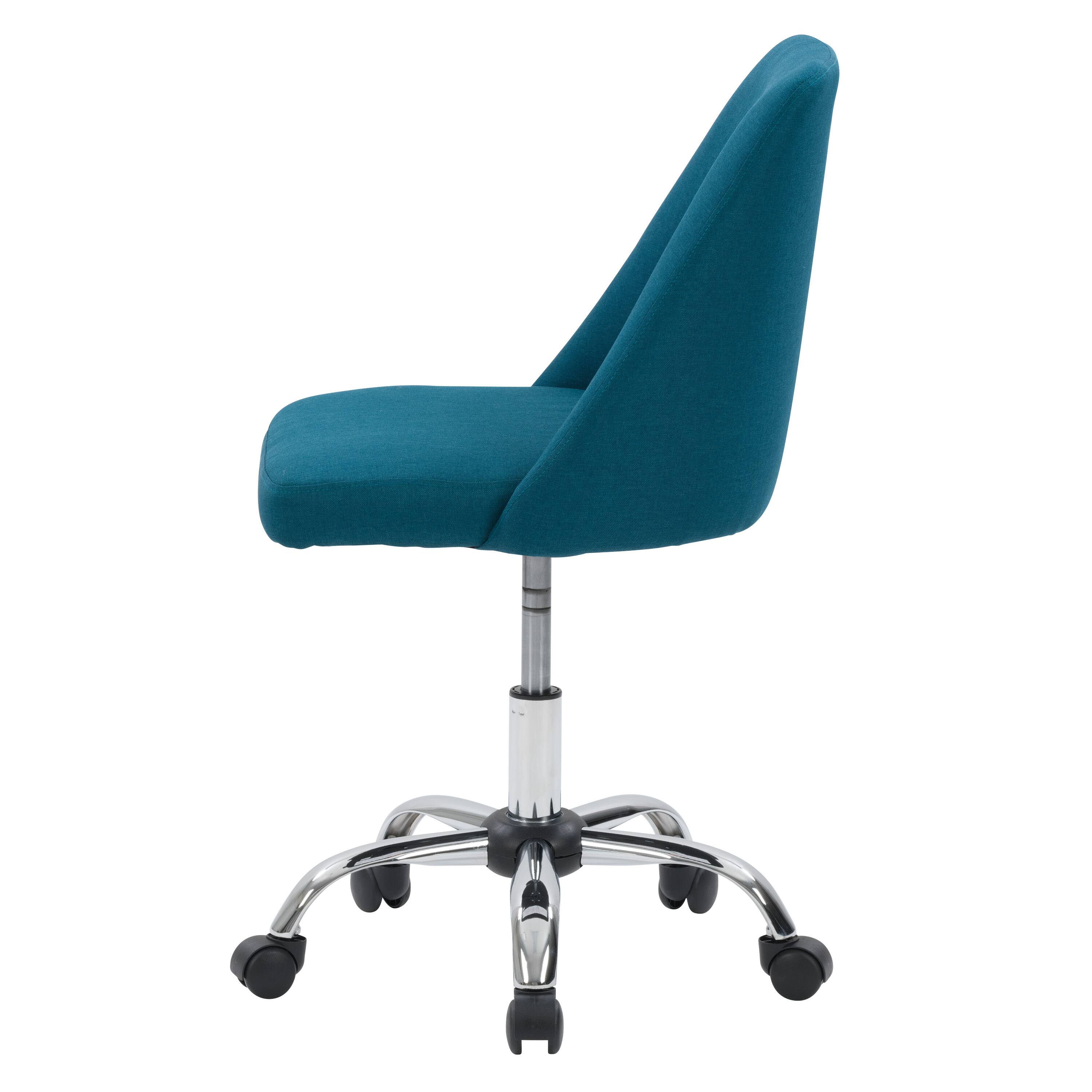 Left. CorLiving - Marlowe Upholstered Armless Task Chair - Dark Blue.