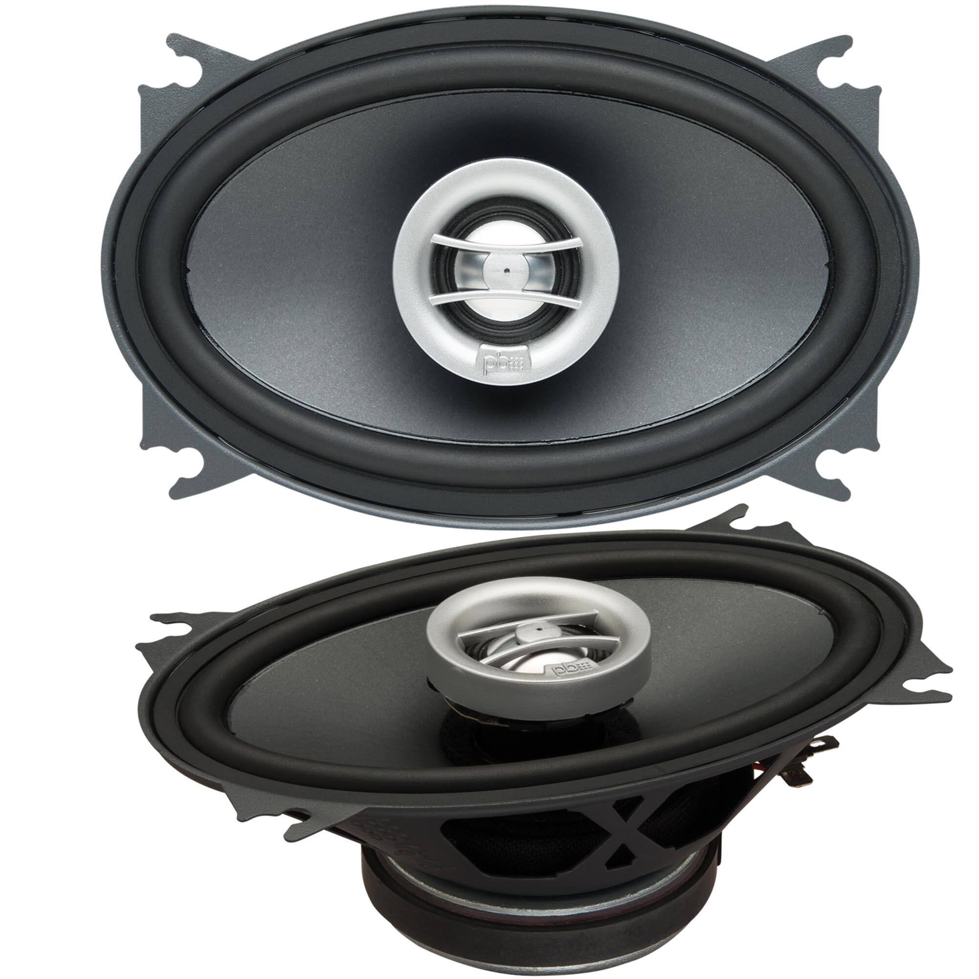 Front. Powerbass - PowerBass OE-462 - 4x6" Coaxial Speakers 2-Ohm - Pair - Black/Gray.