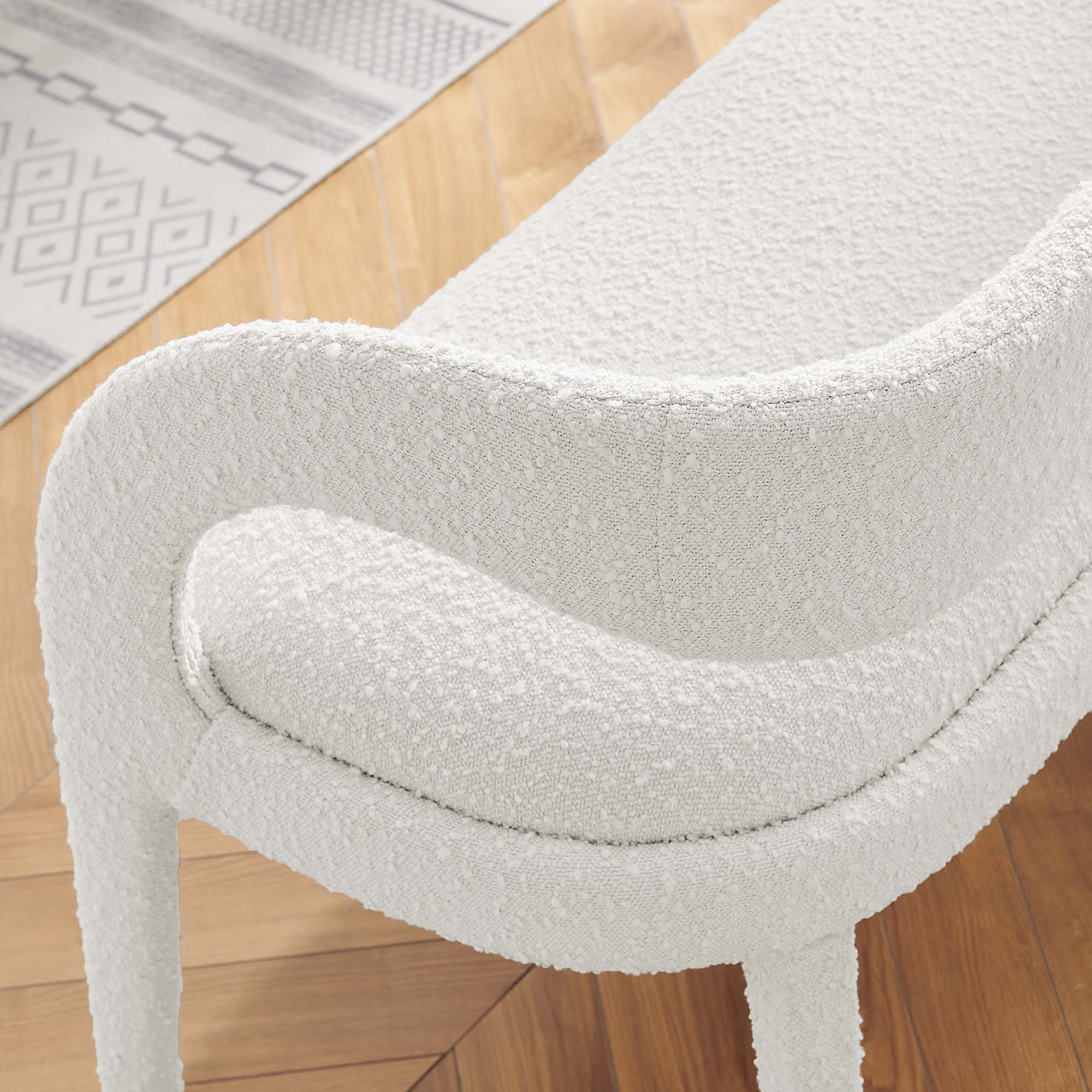 Alt View 5. Modway - Pinnacle Boucle Fabric Accent Bench by Modway - White.