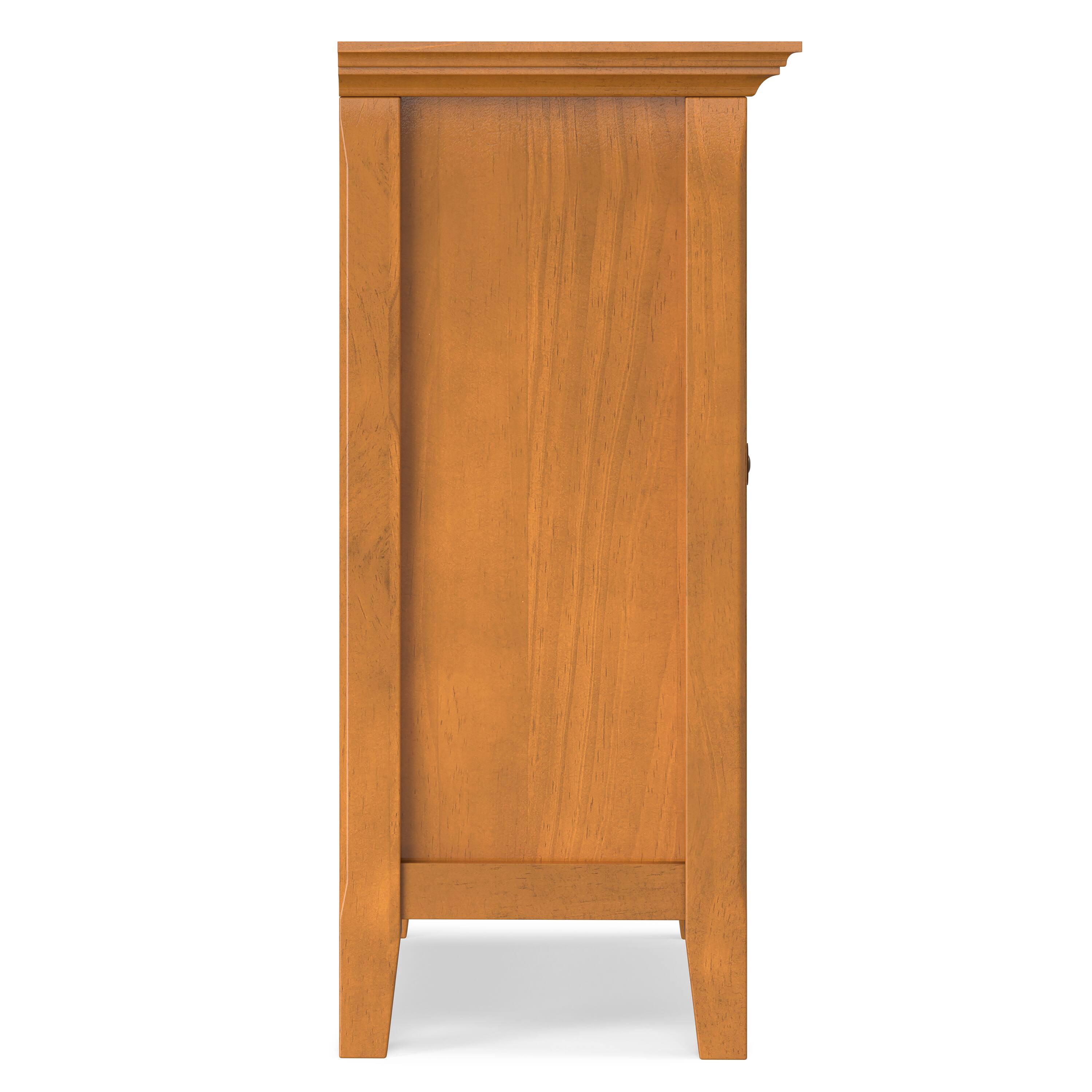 Alt View 2. Simpli Home - Amherst 32 inch Wide Solid Wood Transitional Low Storage Cabinet in Light Golden Brown - Light Golden Brown.