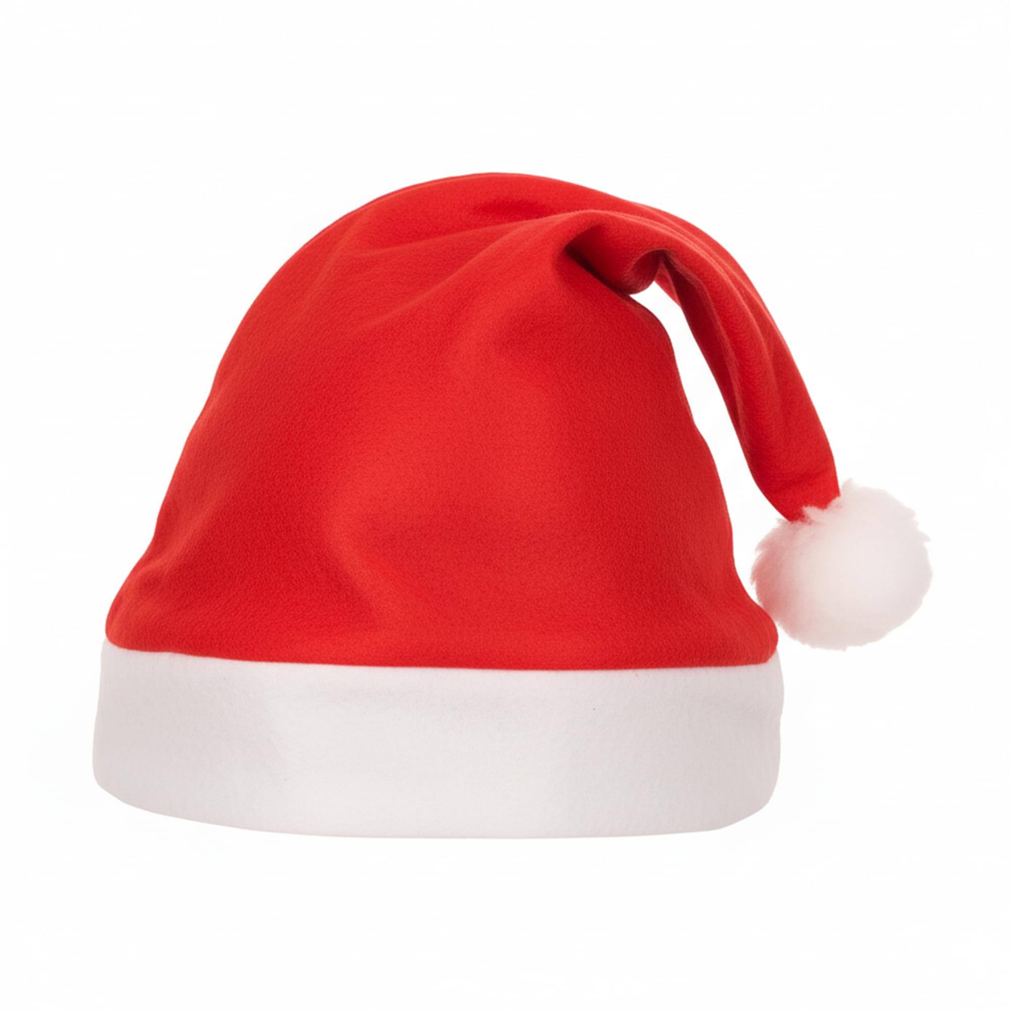 Alt View 1. Smiffys - Fleece Santa Hat Costume Accessory - Red.