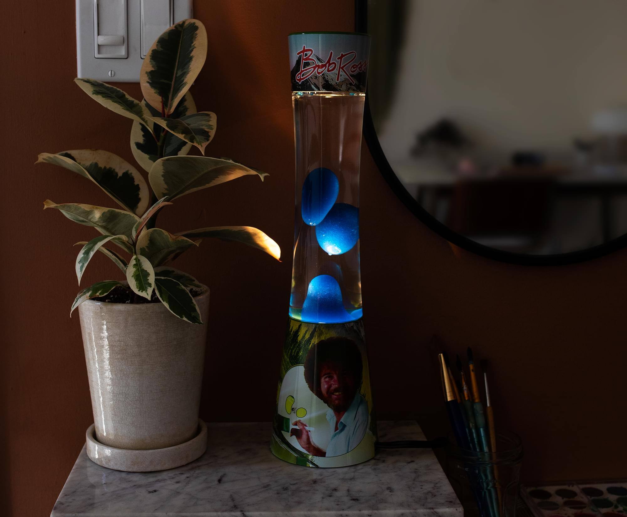 Alt View 4. Toynk - Bob Ross Mountain Retreat Motion Mood Light | 16 Inches - Blue.