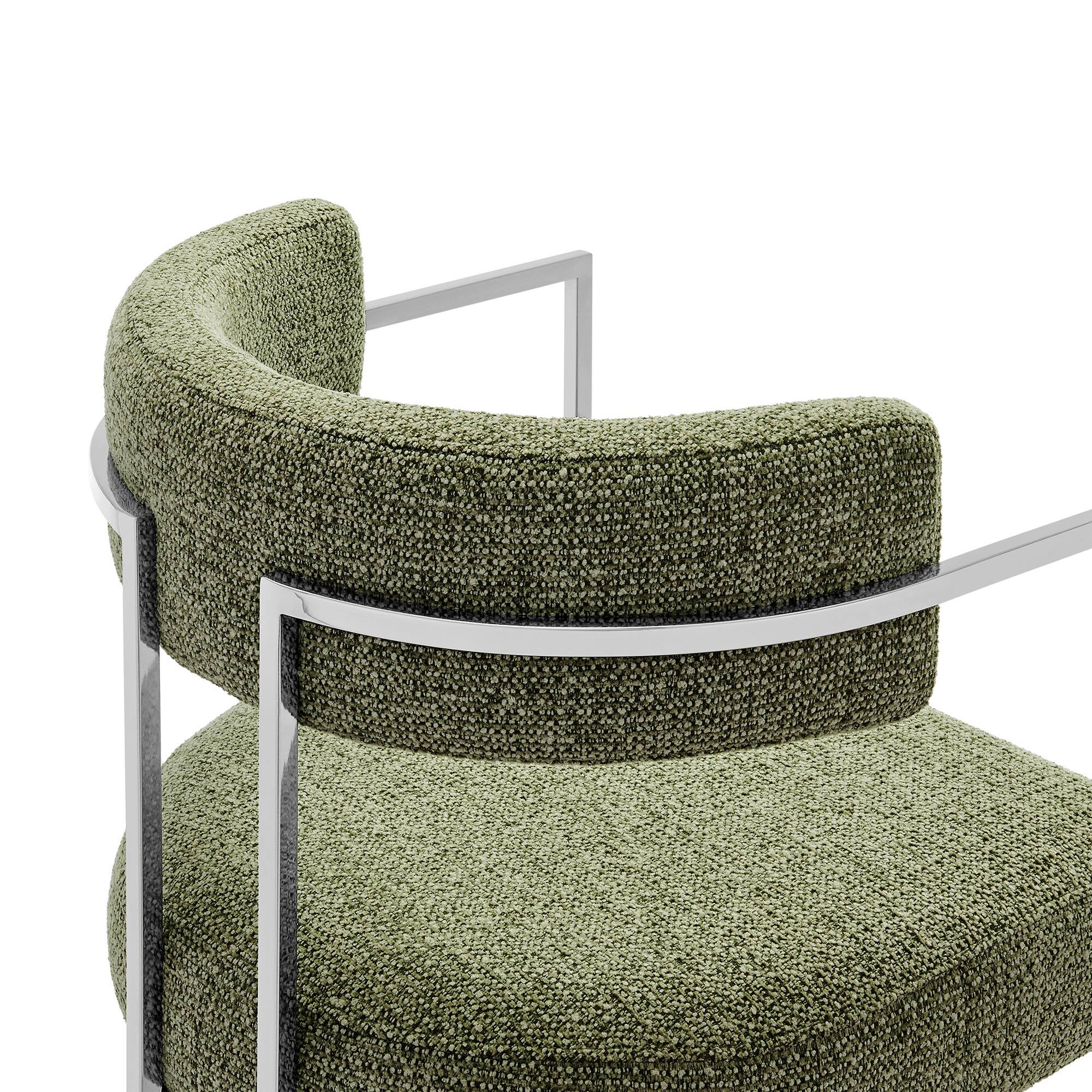 Alt View 4. Modway - Huron Curved Back Fabric and Metal Dining Accent Chair by Modway - Green.