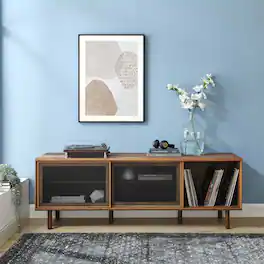 Kurtis 67" TV and Vinyl Record Stand by Modway - Walnut
