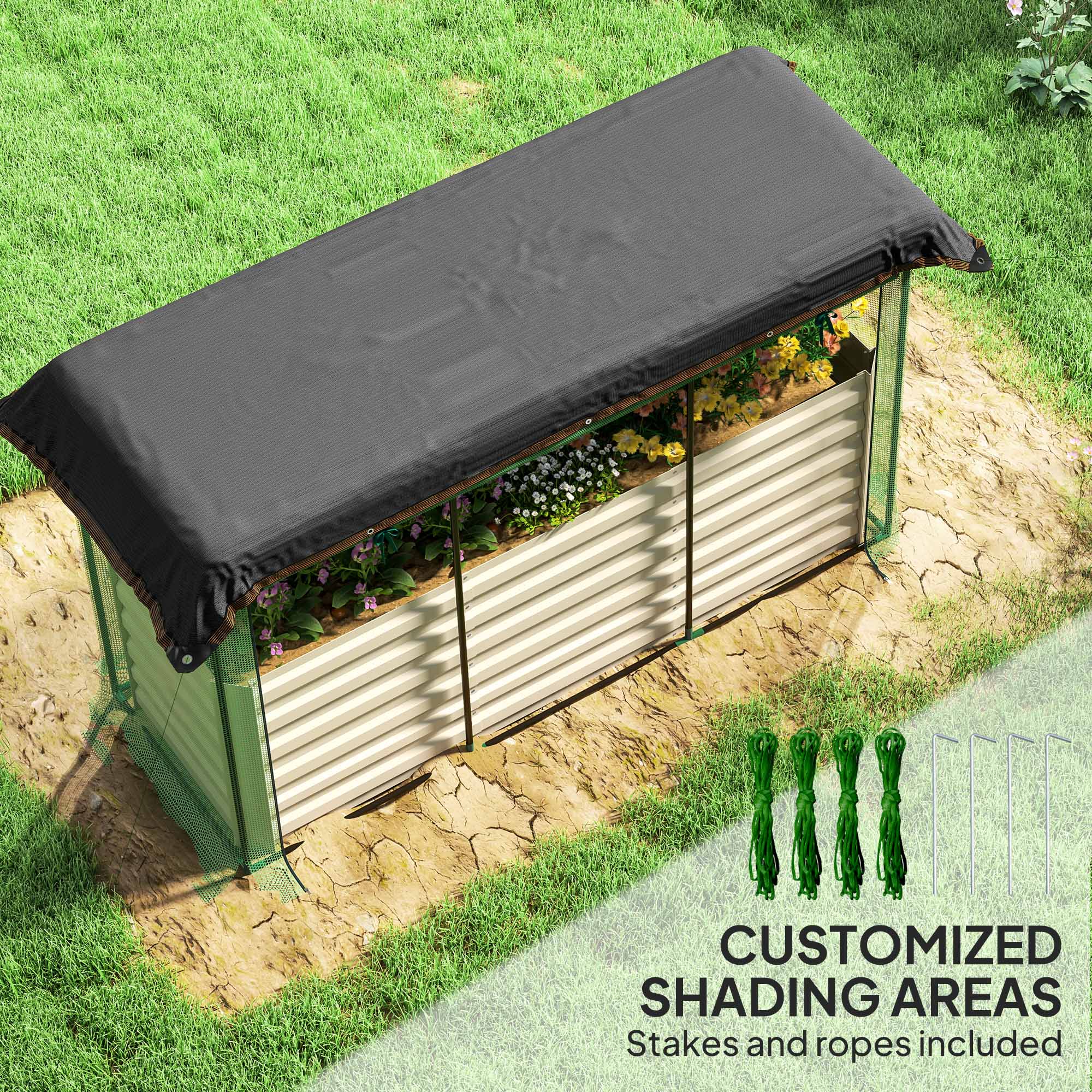 CUSTOMIZED SHADING AREAS
Stakes and ropes included