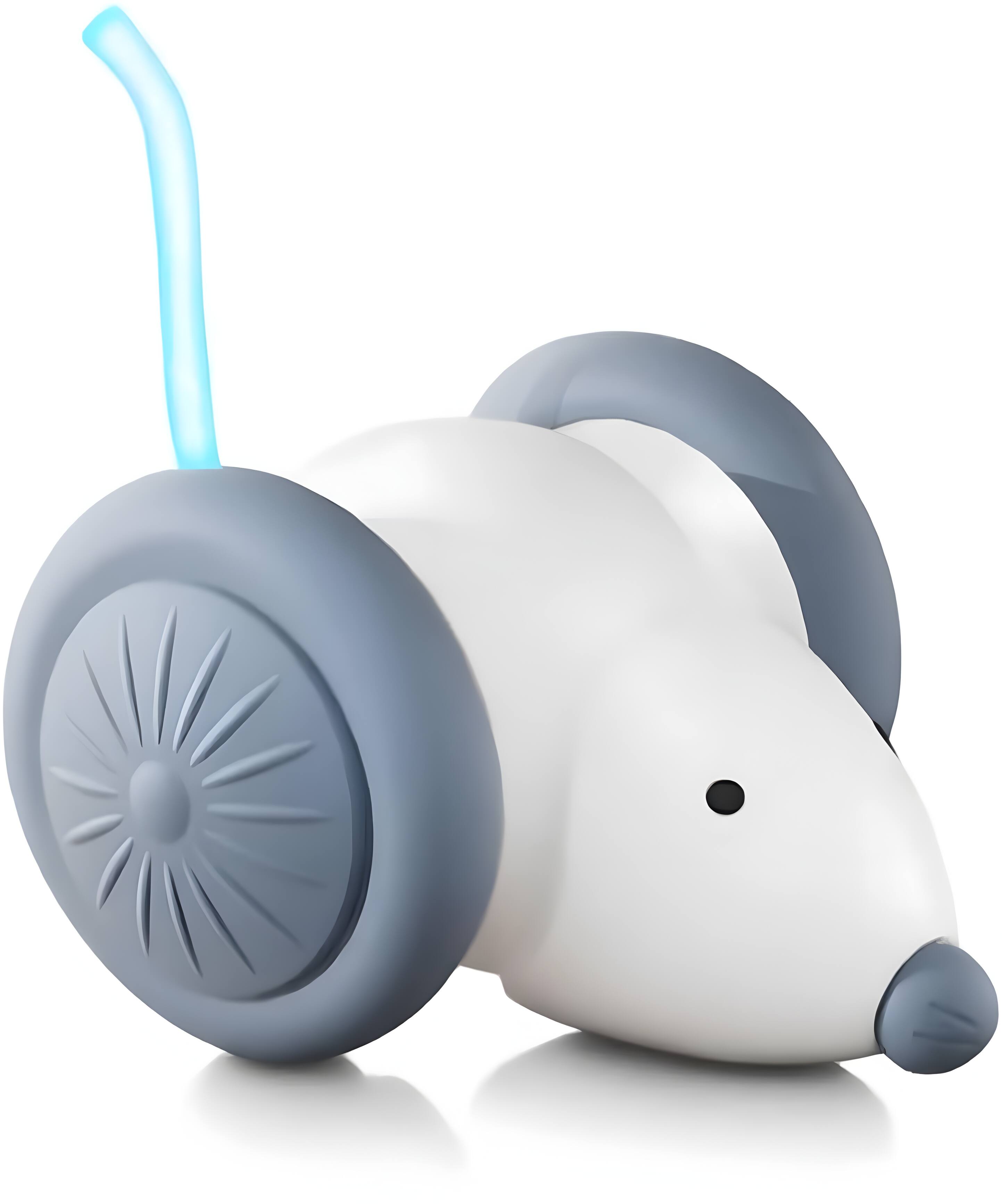 Front. Cluzine - Interactive Cat Toy Mouse, Touch Activated with LED Tail & Obstacle Avoidance for Indoor Cats - Multicolor.