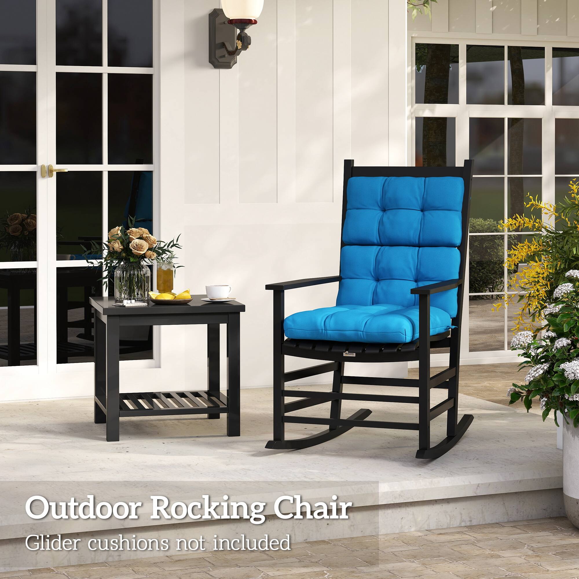 Outdoor Rocking Chair  
Glider cushions not included