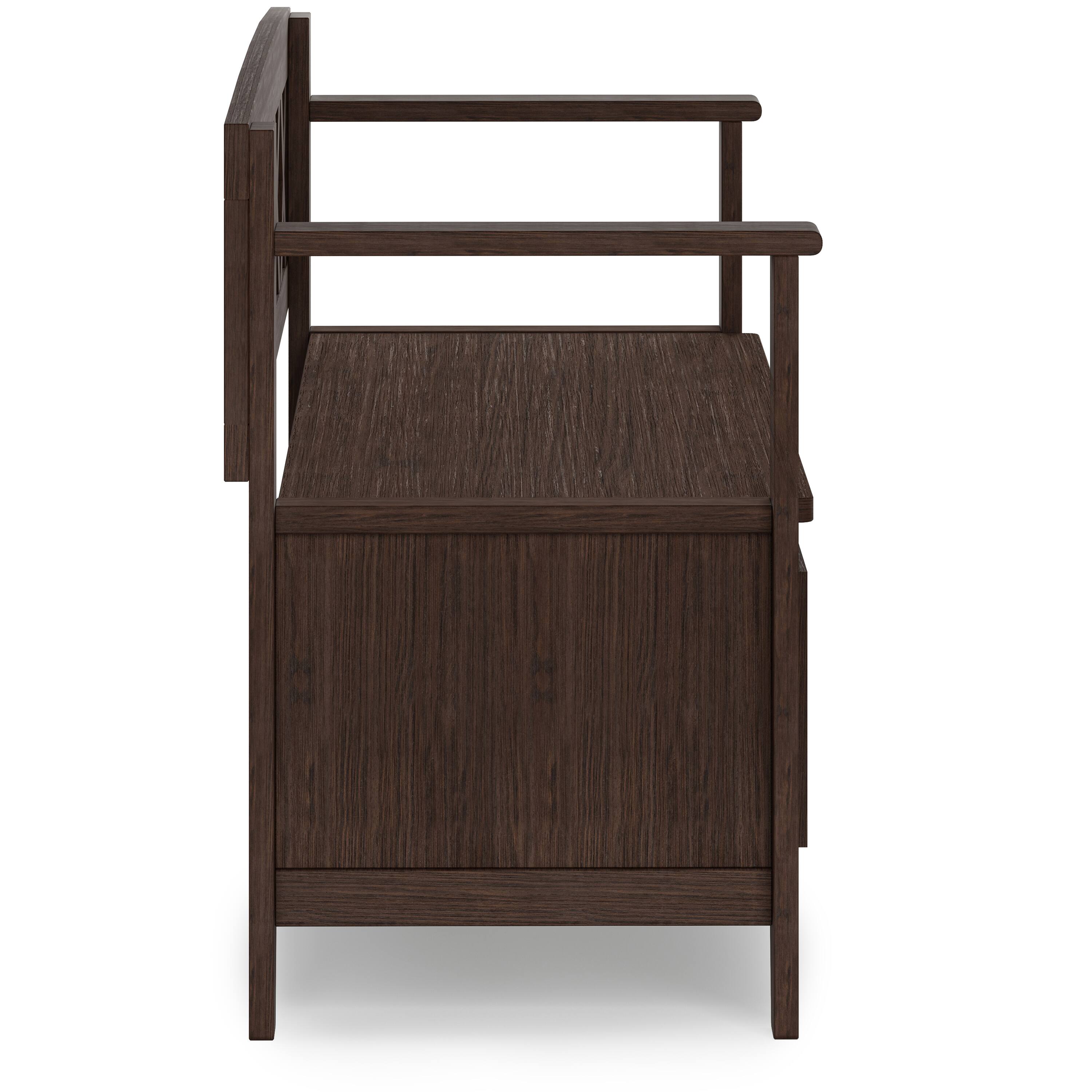 Alt View 13. Simpli Home - Amherst Entryway Storage Bench - Farmhouse Brown.