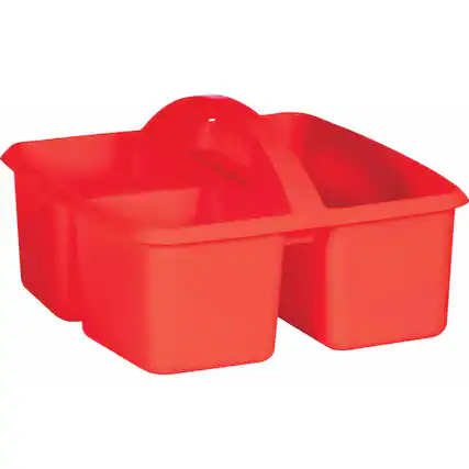 Front. Teacher Created Resources - Teacher Created Resources Red Plastic Storage Caddy.