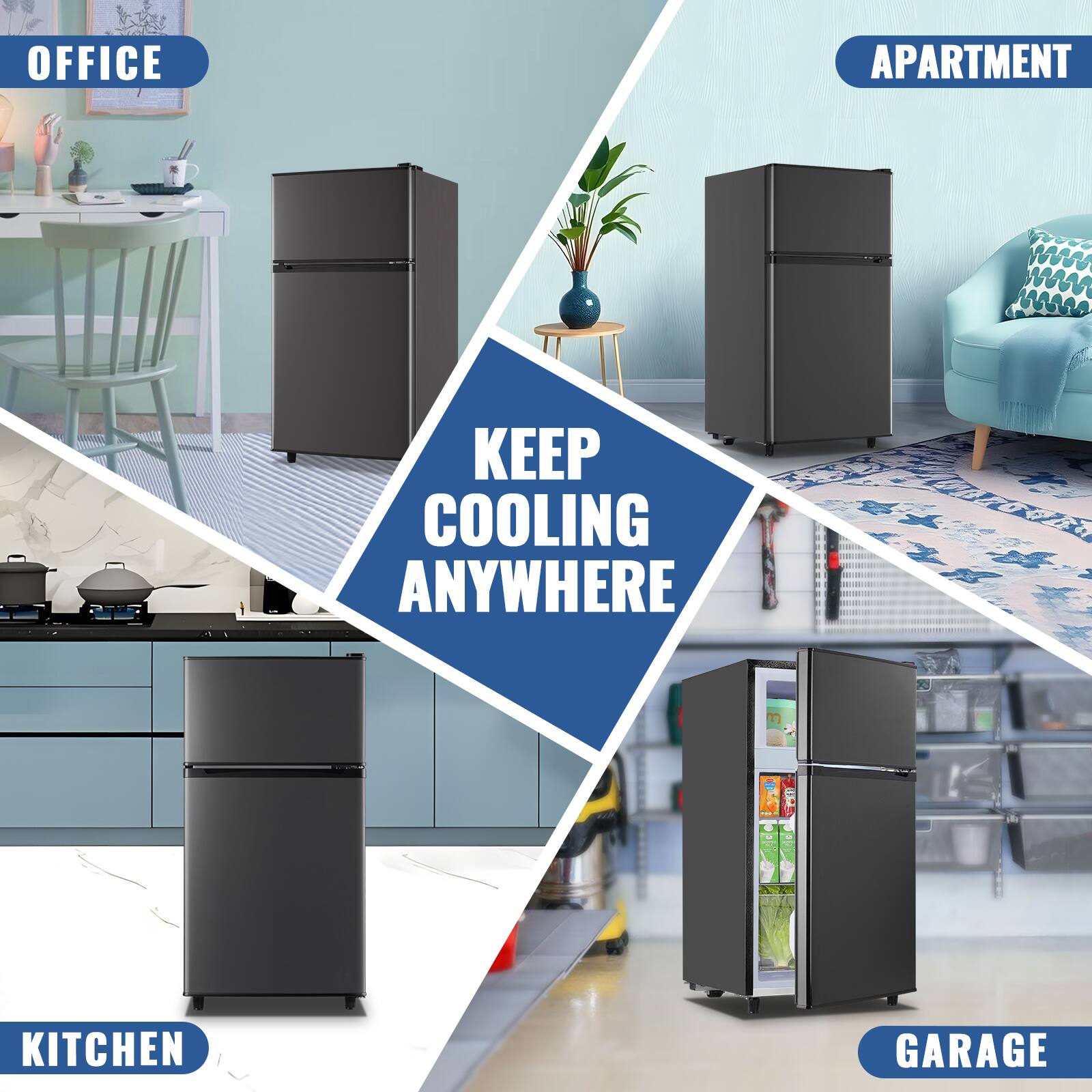 OFFICE  
APARTMENT  
KITCHEN  
GARAGE  

KEEP COOLING ANYWHERE