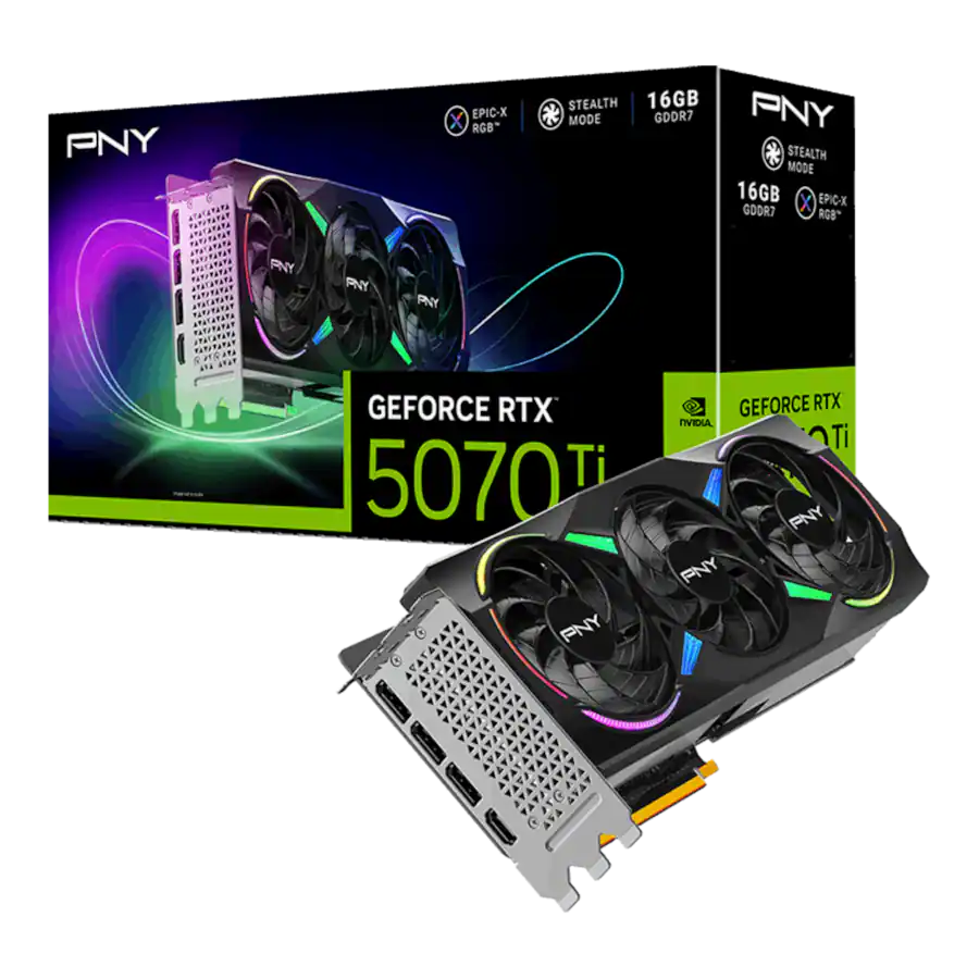 PNY GeForce RTX 5070 Ti 16GB ARGB OC GDDR7 PCI Express 5.0 PNY GeForce RTX 5070 Ti 16GB ARGB OC GDDR7 PCI Express 5.0