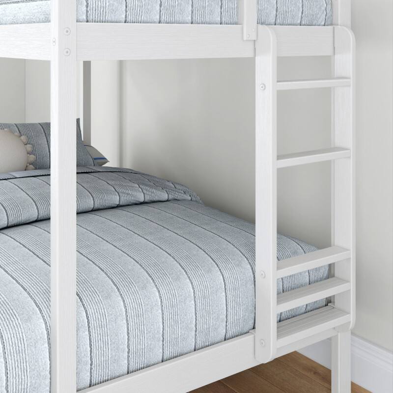 Alt View 4. Grain & Grove - Bear Plywood Twin/Full Bunk, Brushed White - White.