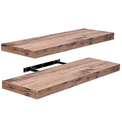 Front. Sorbus - 2 Pack (24"x9") Sorbus Floating Wall Shelves for Bedroom, Decor, Kitchen, Living Room - for Trophies, Frames, Bookshelf - Mahogany.