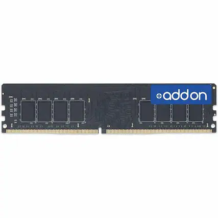 Front. AddOn - AddOn JEDEC Standard 16GB DDR4-3200MHz Unbuffered Single Rank x8 1.2V 288-pin CL17 UDIMM - 16 GB (1 x 16GB) - Black.