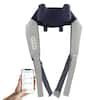 Front. Miko - Miko Wave Massager with App Control, Ergonomic Design, Adjustable Heat, Intensity & Massage Modes, Hands-Free Relief - Grey/Blue.