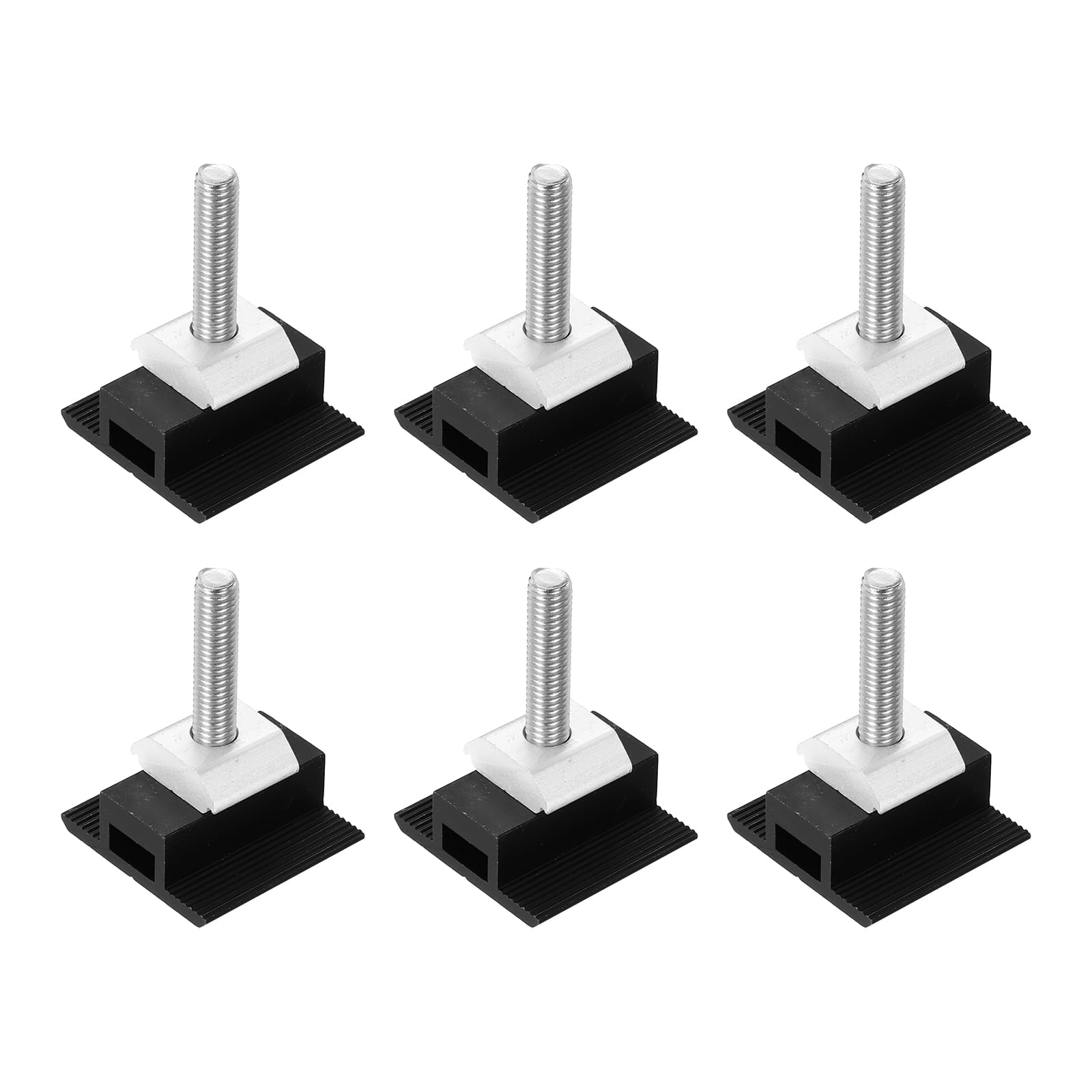Unique Bargains - Adjustable Solar End Clamp Solar Panel Mount Bracket Roof Mounting Clamps Aluminum Install Accessories 40mm 6pcs - Black