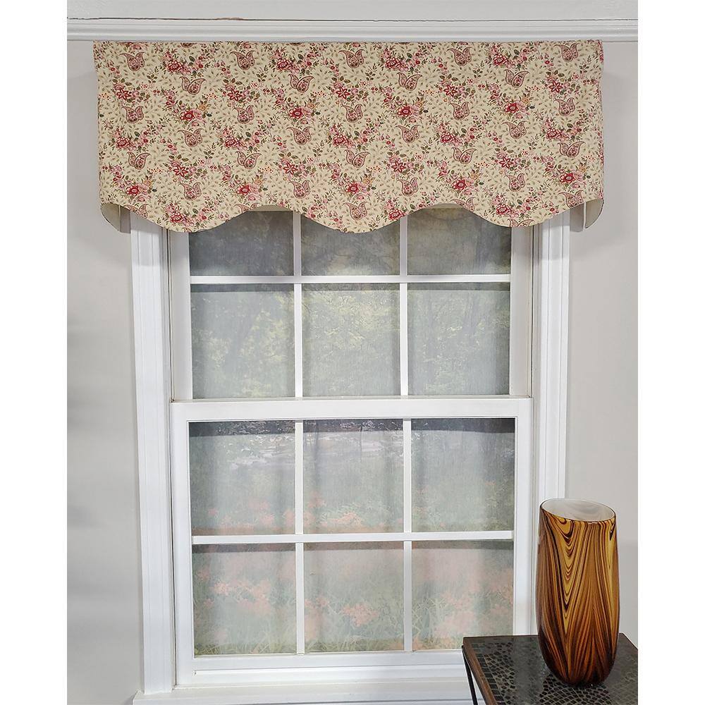 Angle. RLF Home - RLF Home Loulia Provance 3" Rod Pocket Lining Luxurious and Elegant Window Treatment Valance 50" x 15" Cream - Cream.