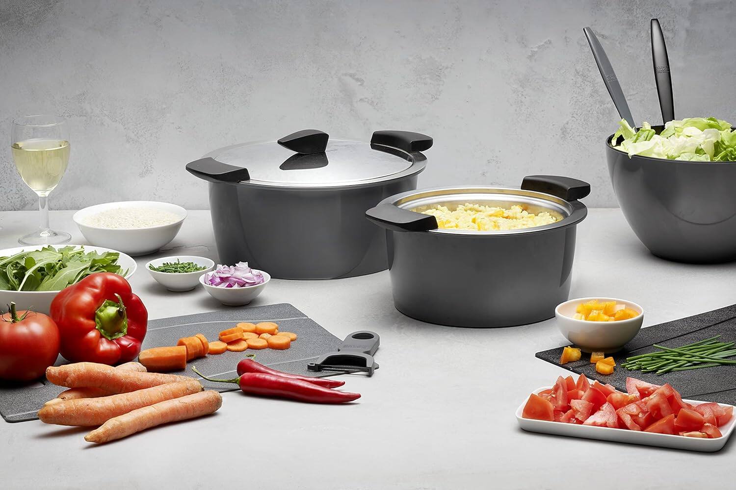 Alt View 4. Kuhn Rikon - Hotpan Stainless Steel Cooking Pot with Insulated Bowl, 3.2-Quart, Gray - Gray.