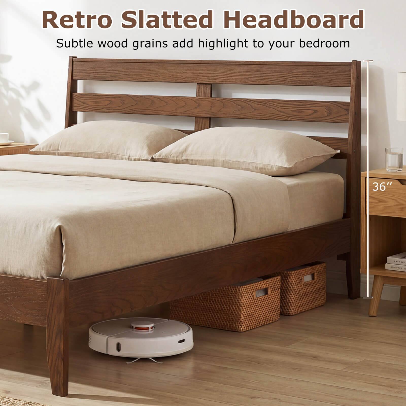 Retro Slatted Headboard  
Subtle wood grains add highlight to your bedroom  
36"