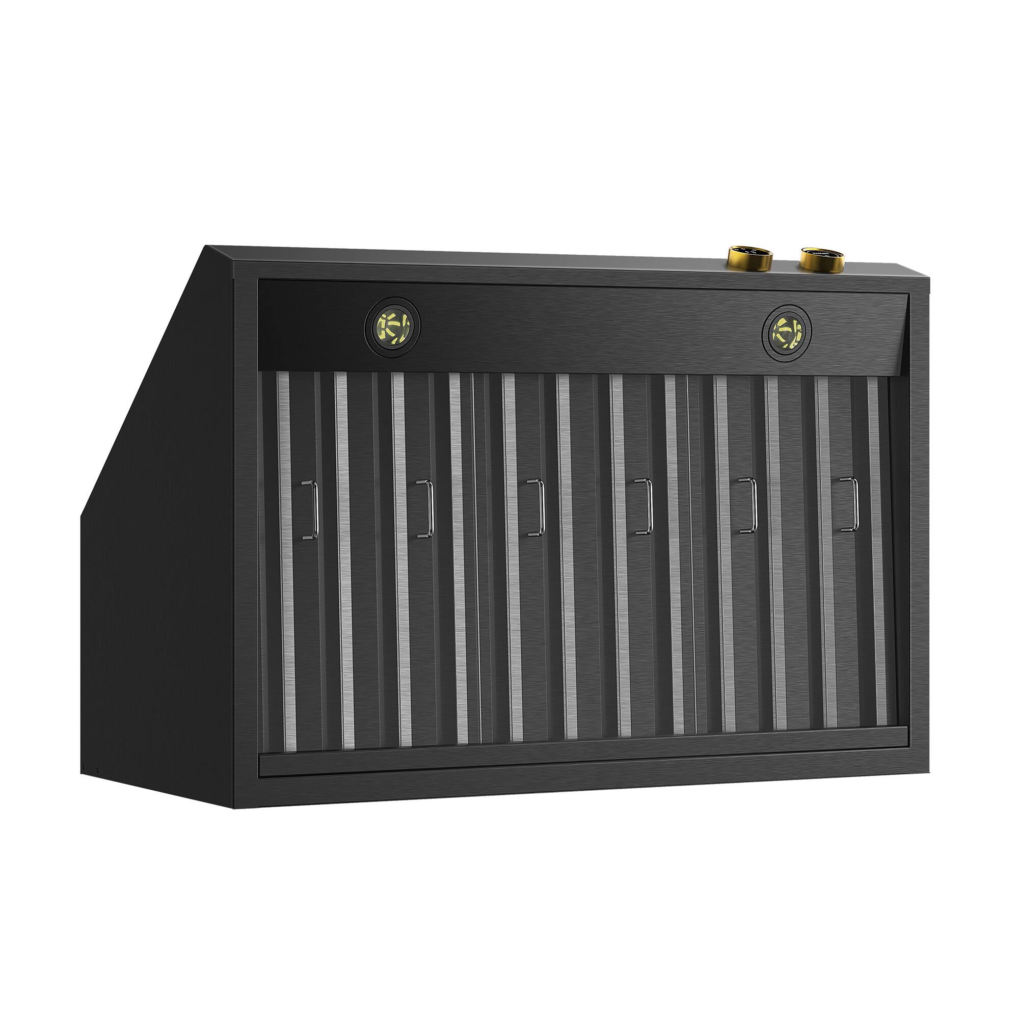 Alt View 7. Kucht - 36 in. 5.2 cu. ft. 6 Burners Dual Fuel Range for Natural Gas in Titanium Stainless Steel + Wall Mount Range Hood - Gemstone with Gold accents.