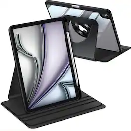 Kitcheniva - Rotating Case For iPad Air 11" M4/M3/M2 (2026/2025/2024) - Black