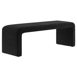 Simba Boucle Fabric Waterfall Long Bench by Modway - Black