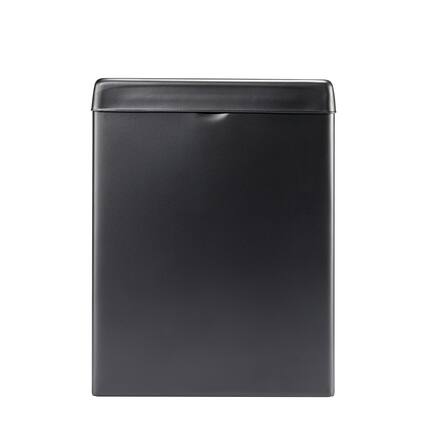 Front. Alpine Industries - Stainless Steel Wall-Mounted Sanitary Napkin Receptacle Trash Can - Black.