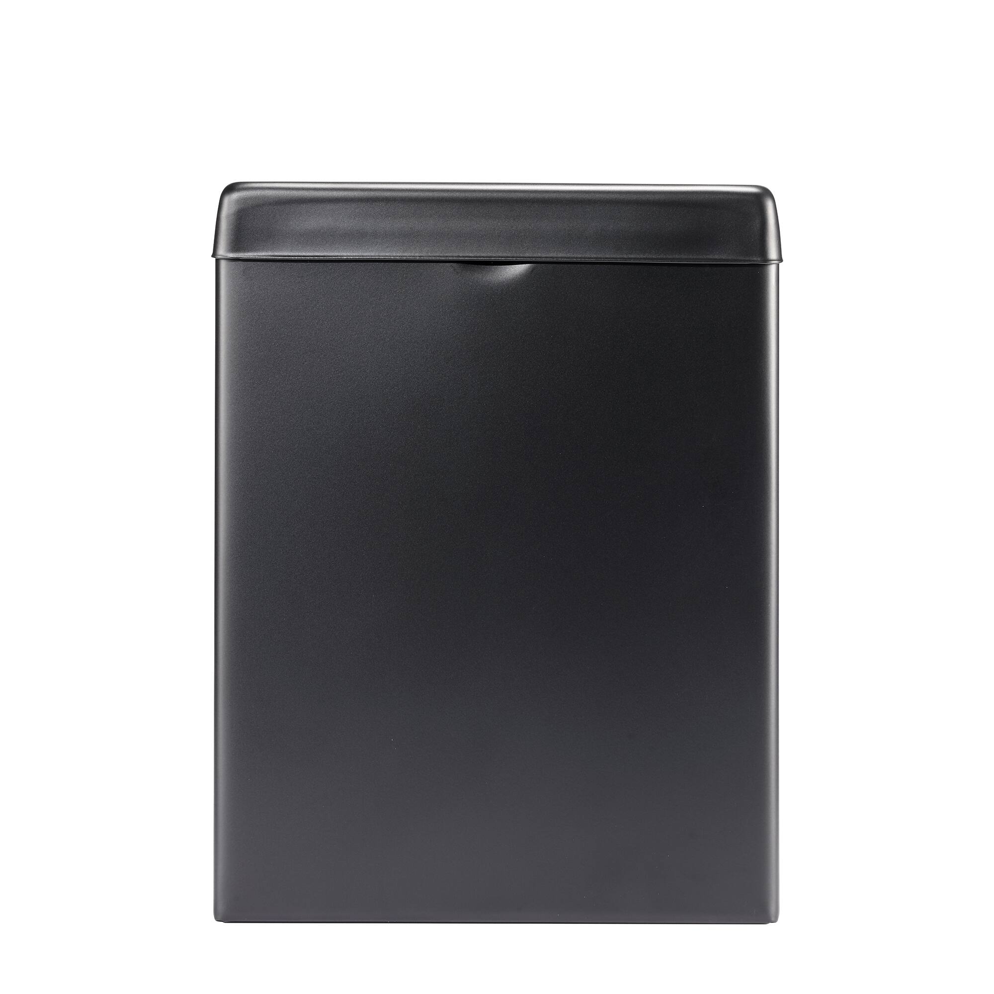 Front. Alpine Industries - Stainless Steel Wall-Mounted Sanitary Napkin Receptacle Trash Can - Black.