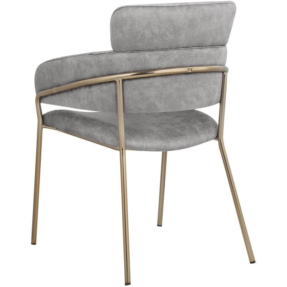 Alt View 1. Meridian Furniture - Yara Grey Velvet Dining Chair, Set of 2 - Grey.