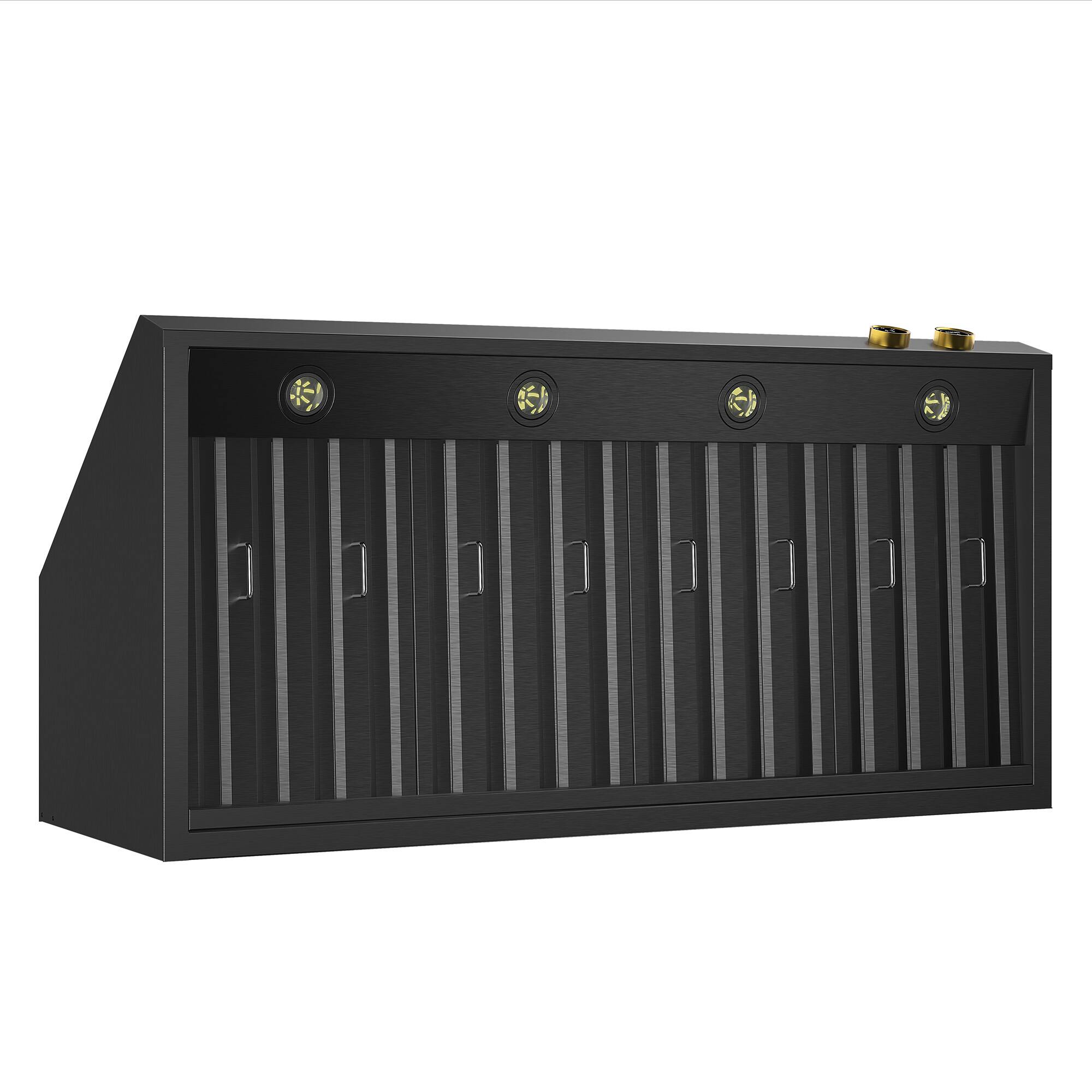 Alt View 8. Kucht - 48 in. 6.7 cu. ft. 8 Burners Dual Fuel Range for Propane Gas in Titanium Stainless Steel + Under Cabinet Range Hood - Gemstone with Gold accents.