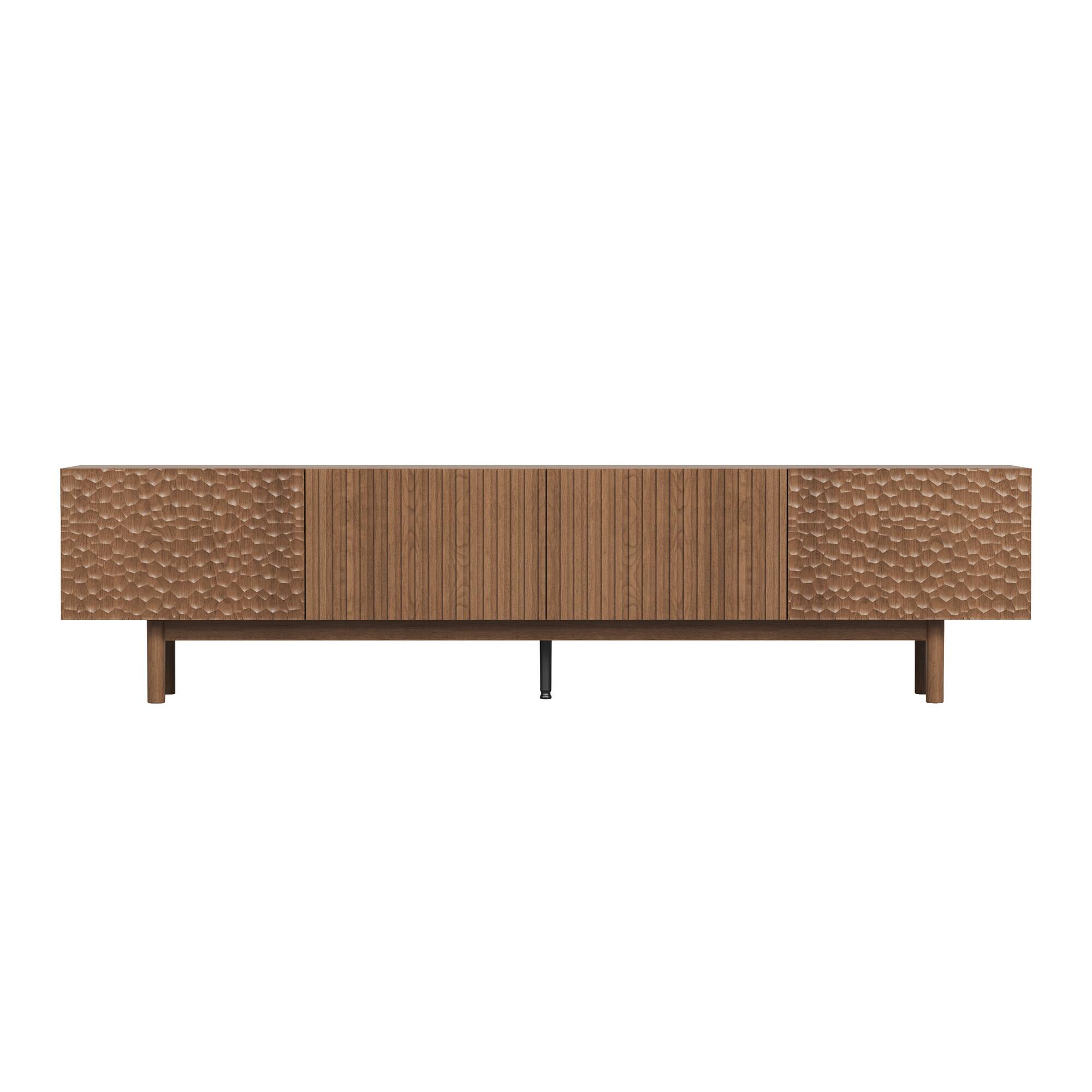 Alt View 5. luck idea - 86.61" TV Stand and Media Console & Entertainment Centers with Large Storage Space - Walnut Color.