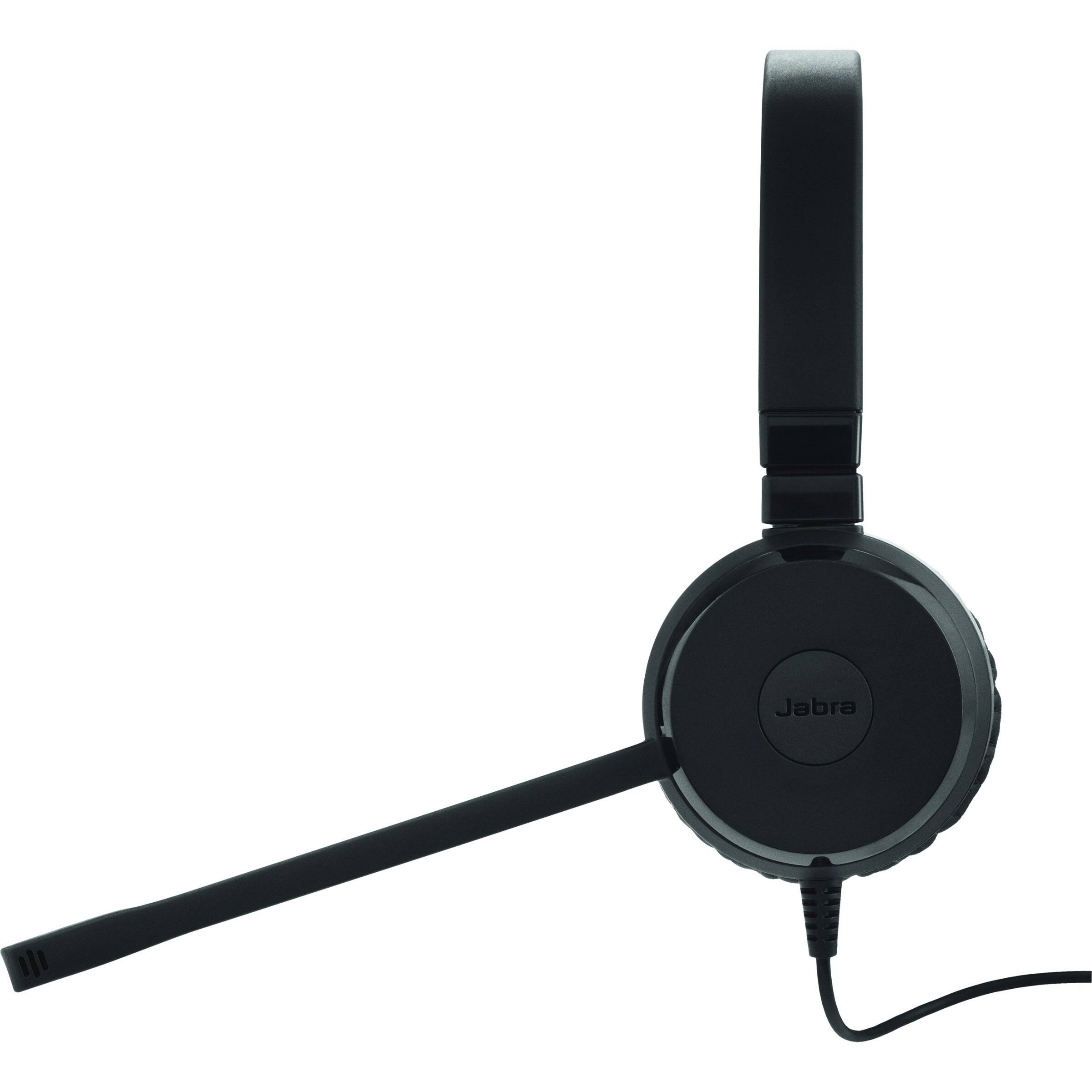 Alt View 3. Jabra - Jabra EVOLVE 20SE Headset - Stereo - USB - Wired - Over-the-head - Binaural - Supra-aural - Noise Canceling - Black - Black.