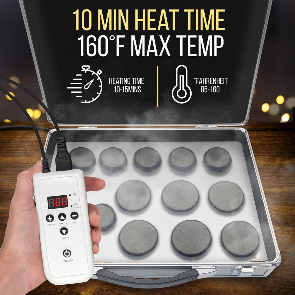 10 MIN HEAT TIME  
160°F MAX TEMP  

HEATING TIME 10-15MINS  

FAHRENHEIT 85-160  

ON/OFF
