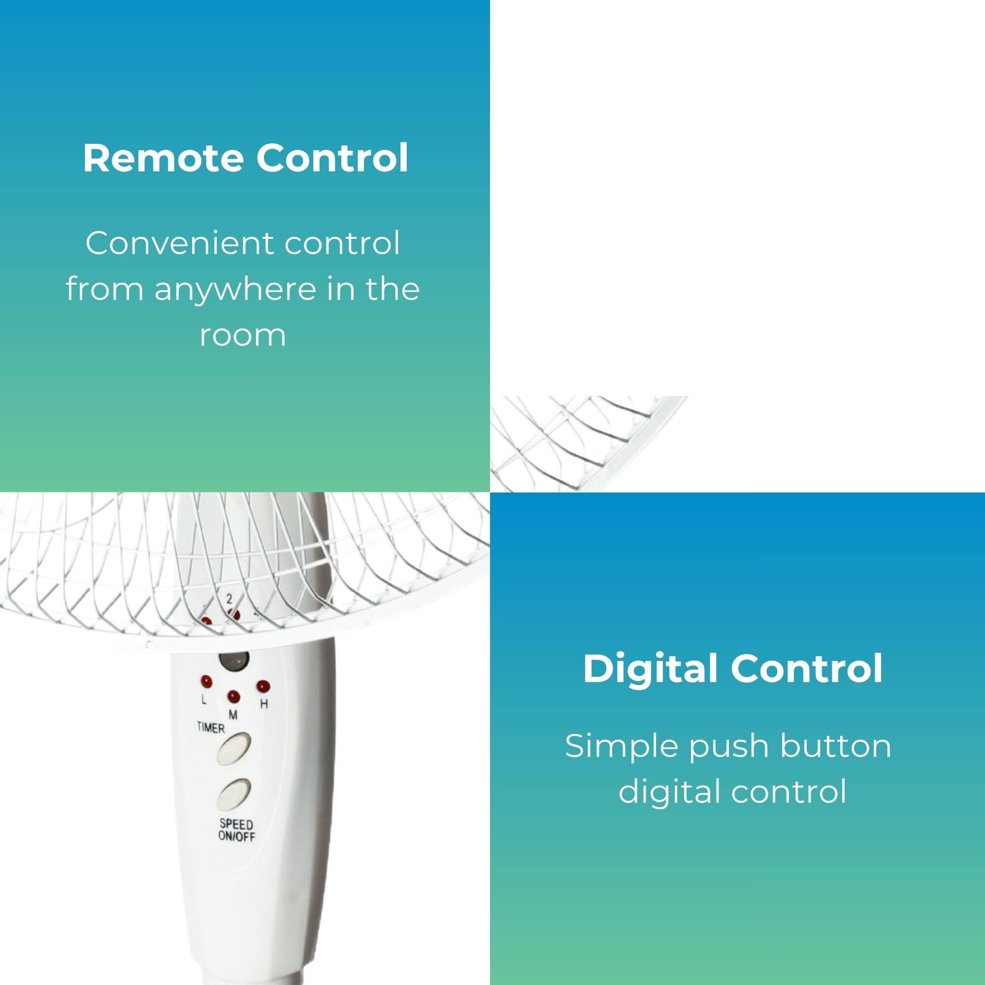 Remote Control  
Convenient control from anywhere in the room  

Digital Control  
Simple push button digital control