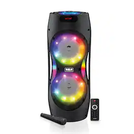RCA - Disco 206 RGB Wireless Party Speaker with Dual 6.5" Woofers & LED Lights - Black