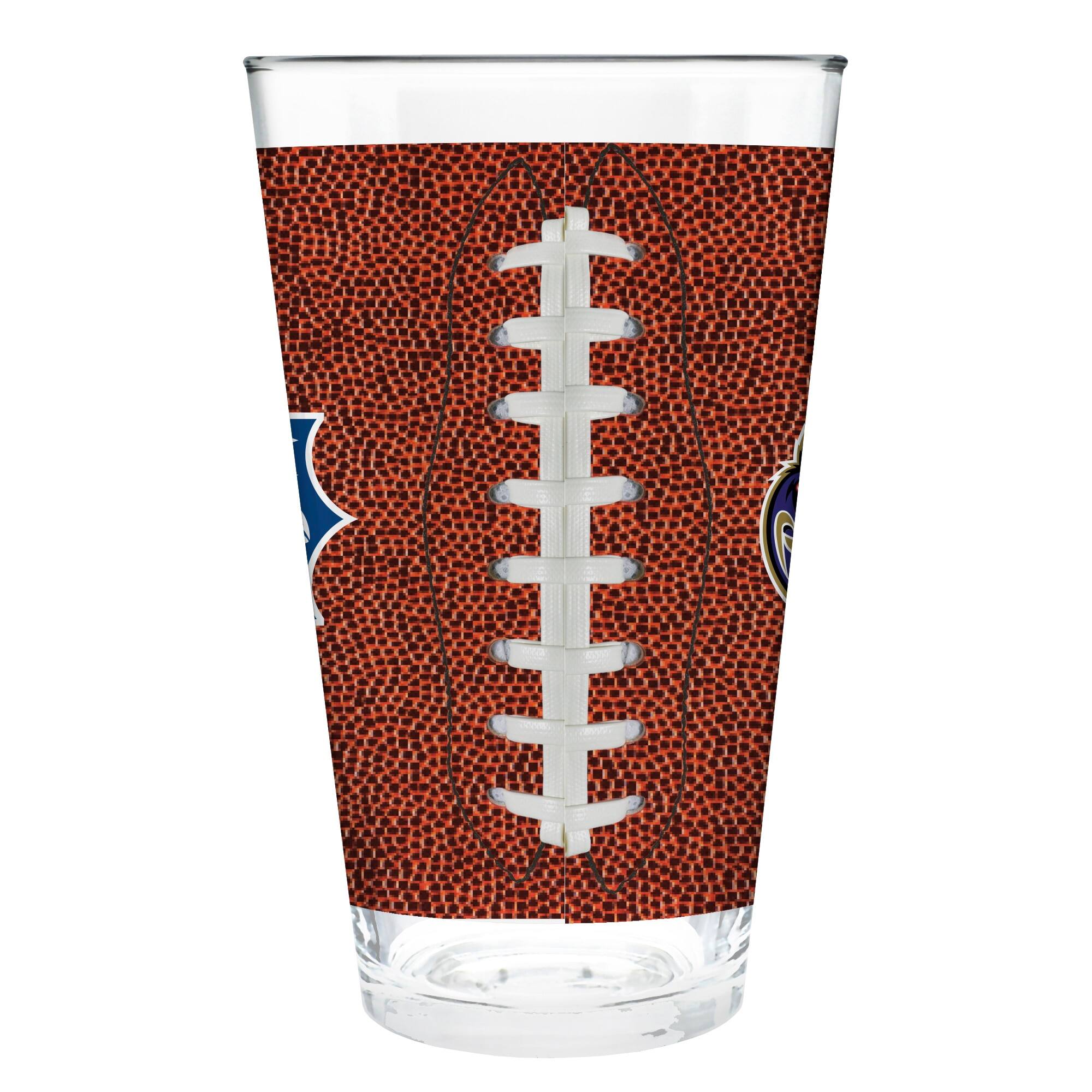 Alt View 2. Great American Products - Baltimore Ravens 16oz. Game Ball Pint Glass - Brown.