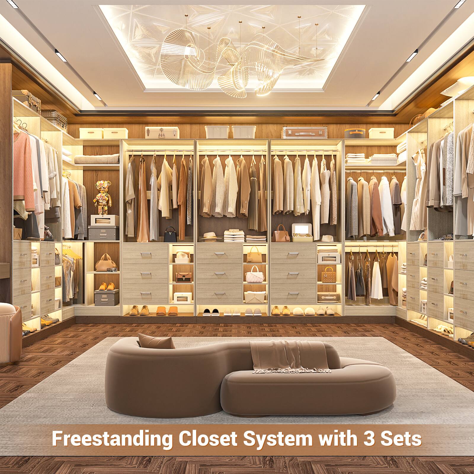 Freestanding Closet System with 3 Sets