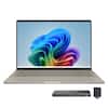 Front. ASUS - ASUS Zenbook 14" FHD+ Laptop,Snapdragon X Plus,16GB RAM,512GB SSD+1TB Dock Set,Backlit Keyboard,Win 11,Zabriskie Beige - Zabriskie Beige.