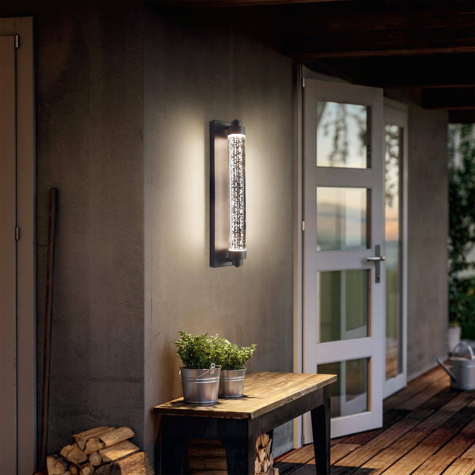 Left. HM 1810 - Led Porch Outdoor Wall Lights nch Bubble Crystal Waterproof Modern Sconce k k Dimmable Minimalist Exterior - 15.7inch.