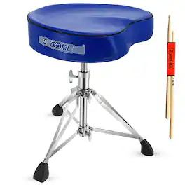 5 CORE - Drum Throne 4" Padded Guitar Stool Drummer Chair Adjustable Musician Seat - Blue
