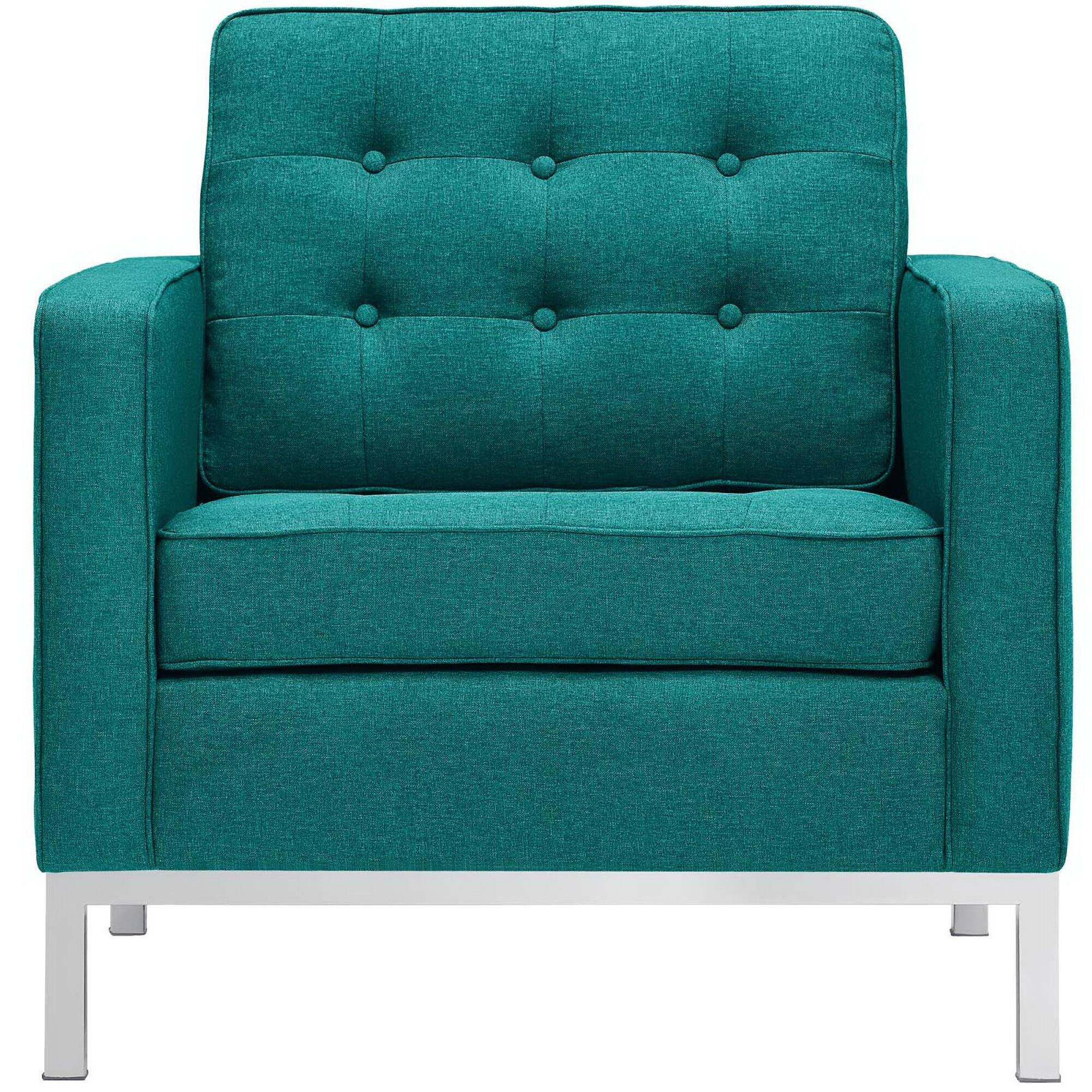 Alt View 1. Modway - Loft Upholstered Fabric Armchair by Modway - Teal.