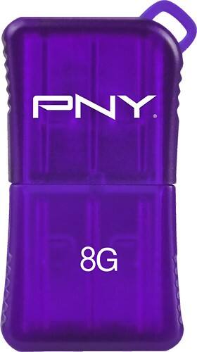 Front Standard. PNY - Micro Sleek Attaché 8GB USB Flash Drive - Purple.