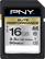 Front. PNY - Elite Performance 16GB SDHC UHS-I Memory Card - Black.
