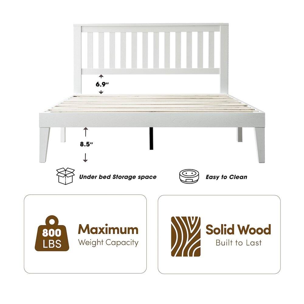 6.9" 8.5" Under bed Storage space Easy to Clean 800 Maximum LBS Weight Capacity Solid Wood Built to Last