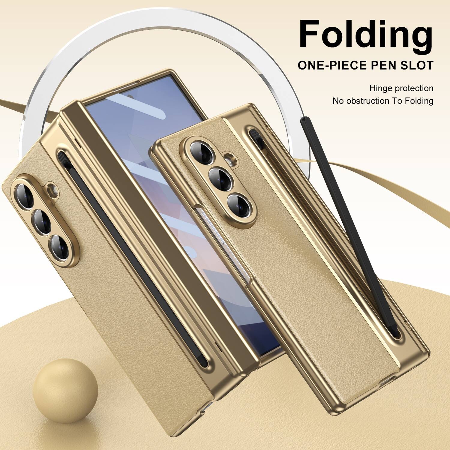 Folding  
ONE-PIECE PEN SLOT  
Hinge protection  
No obstruction to folding