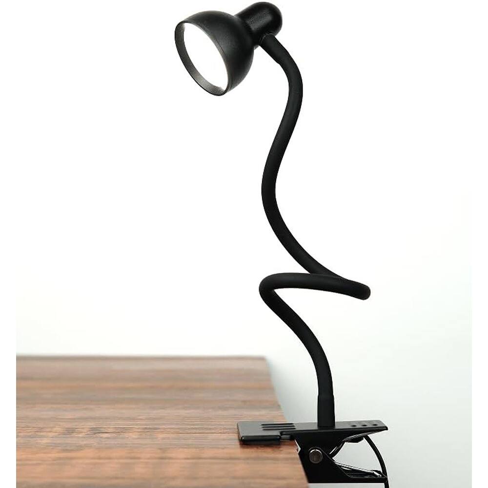 Front. PARKER SLATER - Clip-on reading light with 3 color modes, 10 brightness levels, eye-care, and flexible gooseneck for bed, desk - Black.